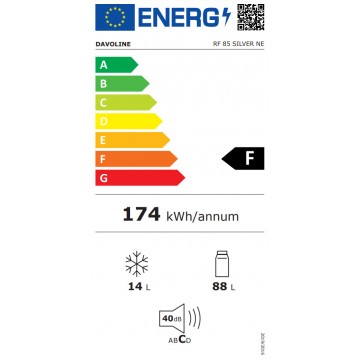 Davoline RF 85 S NE Μονόπορτο Ψυγείο 102lt Υ84xΠ50xΒ56εκ. Γκρι